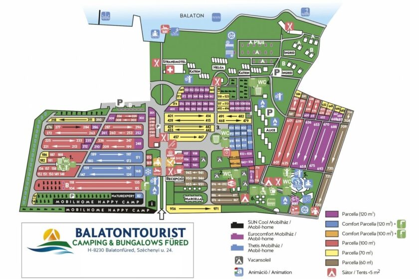 Balatontourist Füred Kemping és Üdülőfalu térkép